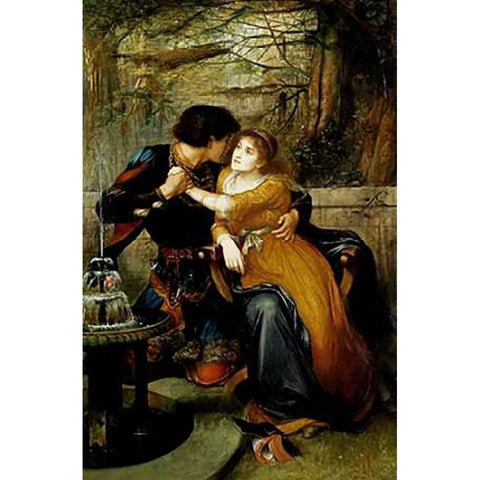 Paolo and Francesca White Modern Wood Framed Art Print by Halle, Charles Edward