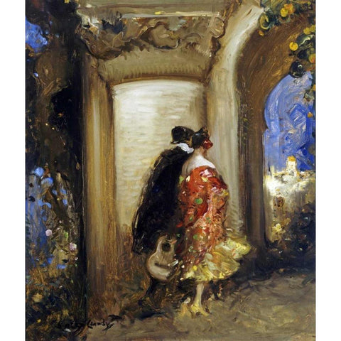 To The Bull Ring Gold Ornate Wood Framed Art Print with Double Matting by Hardy, Dudley