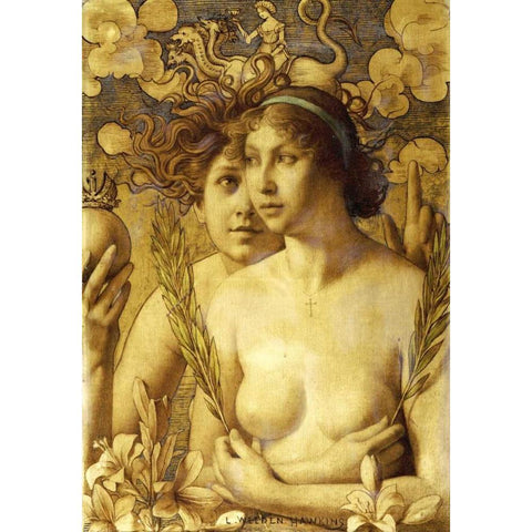 Innocence Black Modern Wood Framed Art Print with Double Matting by Hawkins, Louis Weldon