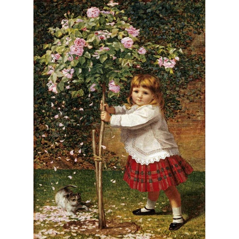 The Rose Tree Black Modern Wood Framed Art Print with Double Matting by Hayllar, James