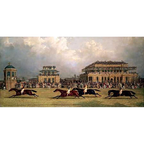 Doncaster Gold Cup of 1838 Gold Ornate Wood Framed Art Print with Double Matting by Herring, J. F