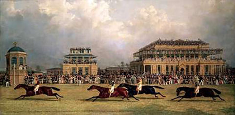 Doncaster Gold Cup of 1838 White Modern Wood Framed Art Print with Double Matting by Herring, J. F