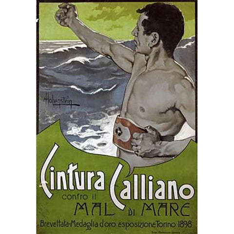 Cintura Calliano Gold Ornate Wood Framed Art Print with Double Matting by Hohenstein, Adolfo