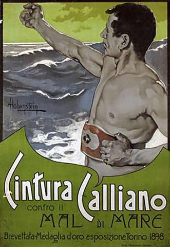 Cintura Calliano Black Ornate Wood Framed Art Print with Double Matting by Hohenstein, Adolfo