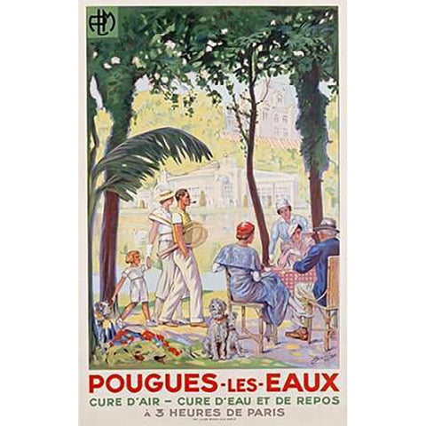 Pougues Les Eaux, PLM White Modern Wood Framed Art Print by Jonas, F.