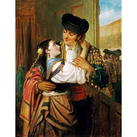 The Matadors Sweetheart Gold Ornate Wood Framed Art Print with Double Matting by Kemm, Robert