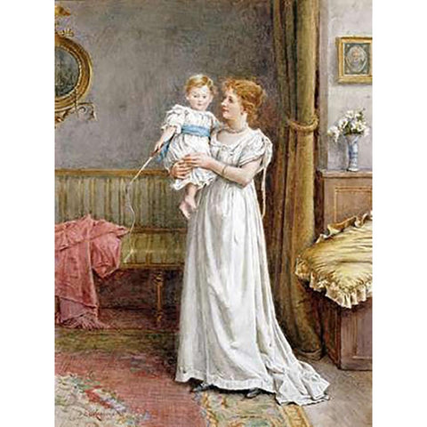 The Master of The House White Modern Wood Framed Art Print by Kilburne, George Goodwin