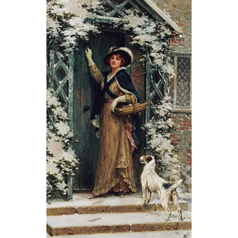 Christmas Cheer Black Modern Wood Framed Art Print with Double Matting by Knowles, George Sheridan