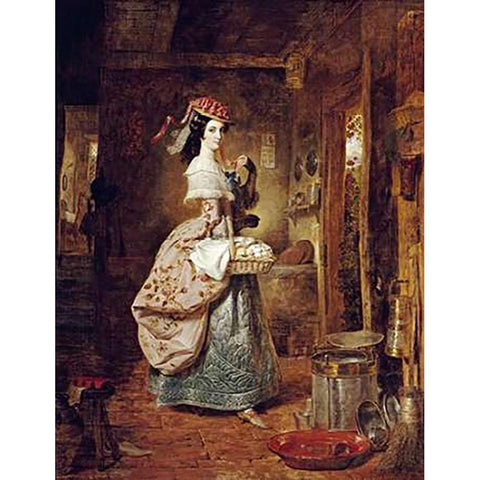 The Village Coquette Gold Ornate Wood Framed Art Print with Double Matting by Lance, George