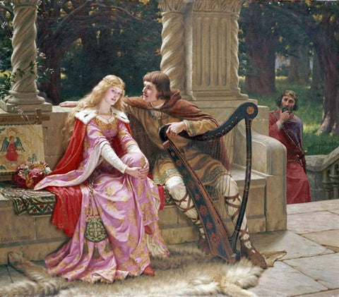 The End of The Song White Modern Wood Framed Art Print with Double Matting by Leighton, Edmund Blair