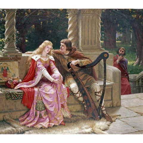 The End of The Song Gold Ornate Wood Framed Art Print with Double Matting by Leighton, Edmund Blair