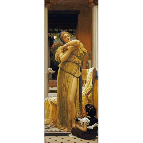 The Bracelet Black Modern Wood Framed Art Print with Double Matting by Leighton, Lord Frederick