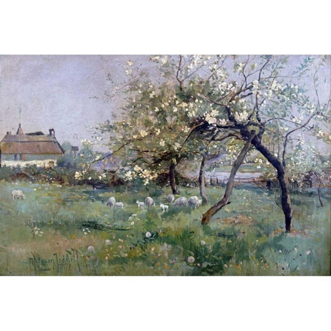 Ferryhouse On The Ouse, Hollywell, Hants Black Modern Wood Framed Art Print by Liddell, T. Hodgson