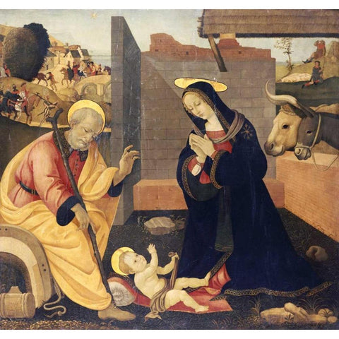 The Nativity White Modern Wood Framed Art Print by Lippi, Filippo