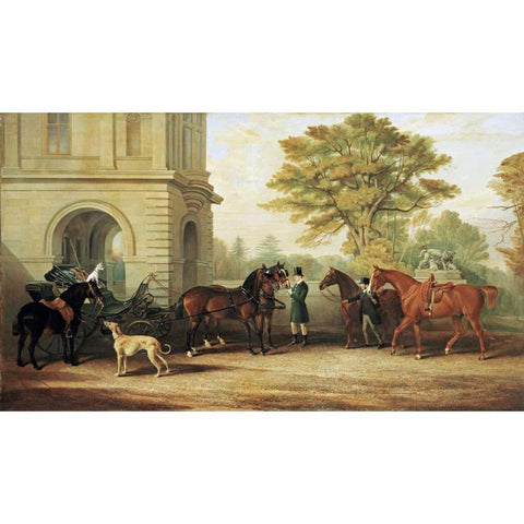 Lady Williams-Wynns Favourite Phaeton Black Modern Wood Framed Art Print by Lloyd, Edward