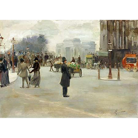 Hyde Park Corner White Modern Wood Framed Art Print by Ludovici, Albert