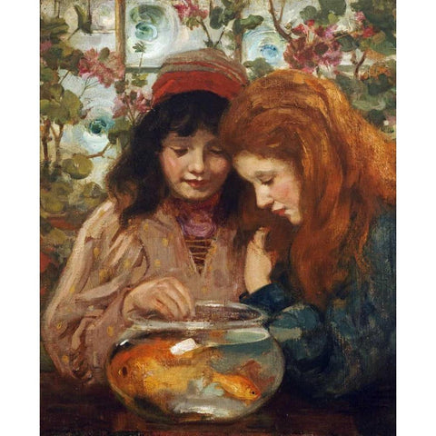 The Goldfish Bowl Gold Ornate Wood Framed Art Print with Double Matting by MacGeorge, William Stewart