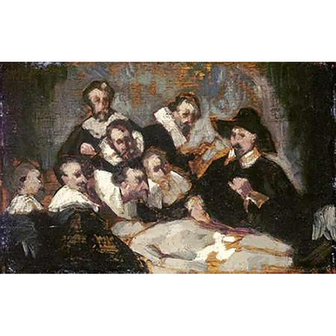 The Anatomy Lesson White Modern Wood Framed Art Print by Manet, Edouard