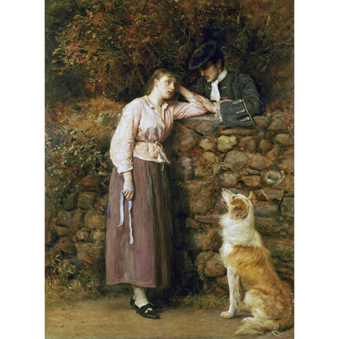 Effie Deans Black Modern Wood Framed Art Print with Double Matting by Millais, John Everett