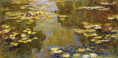 The Lily Pond White Modern Wood Framed Art Print with Double Matting by Monet, Claude