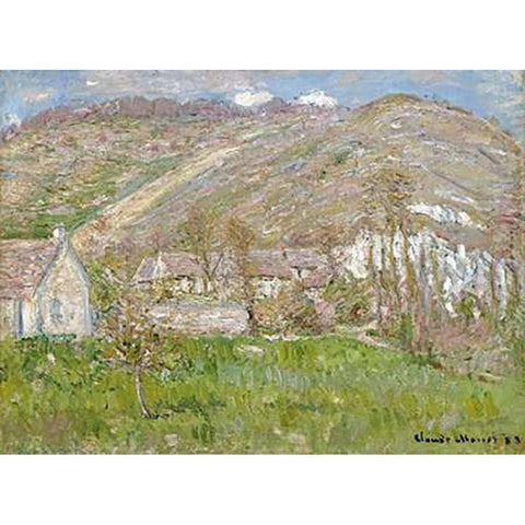 The Hamlet of Falaise, near Giverny, 1883 White Modern Wood Framed Art Print by Monet, Claude