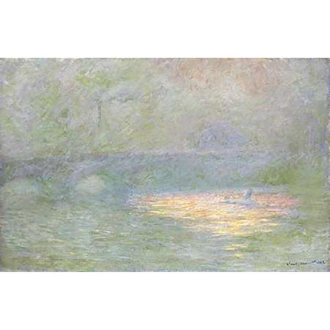 Waterloo Bridge, 1902 Gold Ornate Wood Framed Art Print with Double Matting by Monet, Claude