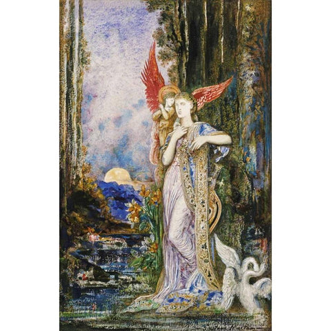 Inspiration Black Modern Wood Framed Art Print with Double Matting by Moreau, Gustave