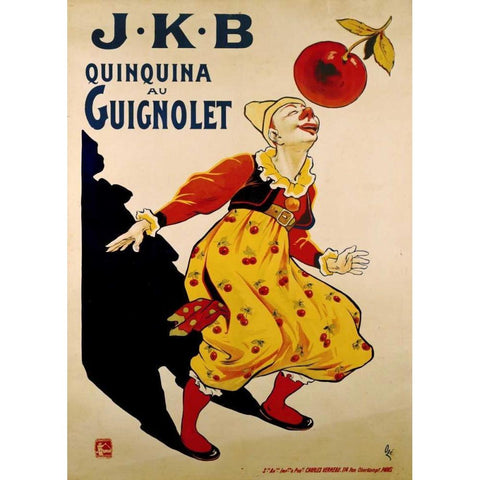 J.K.B, Quinquina Au Guignolet White Modern Wood Framed Art Print by Oge, Eugene