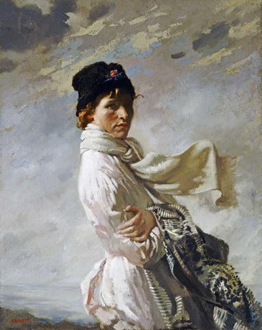 In Dublin Bay White Modern Wood Framed Art Print with Double Matting by Orpen, Sir William