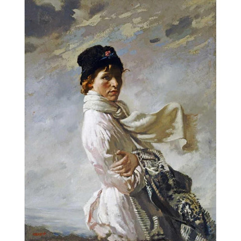 In Dublin Bay White Modern Wood Framed Art Print by Orpen, Sir William