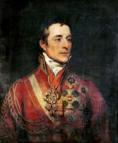 The Duke of Wellington White Modern Wood Framed Art Print with Double Matting by Phillips, Thomas