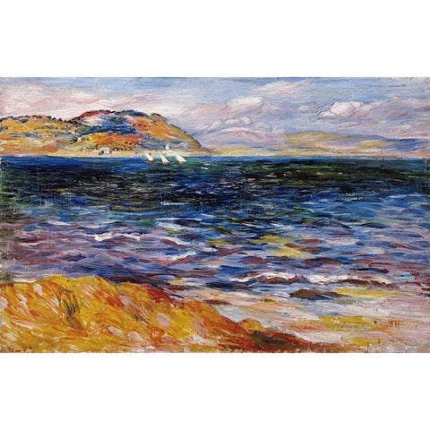 Bordighera Black Modern Wood Framed Art Print by Renoir, Pierre-Auguste