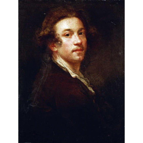Self-Portrait of The Artist Black Modern Wood Framed Art Print by Reynolds, Sir Joshua