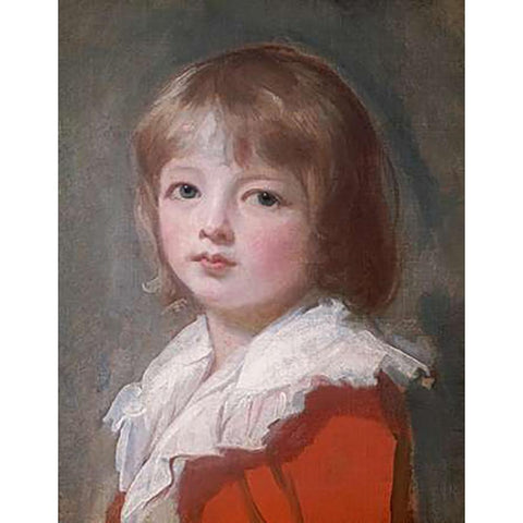 Portrait of a Boy White Modern Wood Framed Art Print by Romney, George