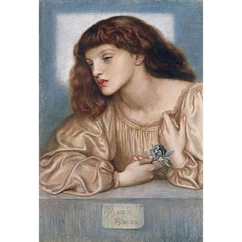 May Morris Black Modern Wood Framed Art Print with Double Matting by Rossetti, Dante Gabriel