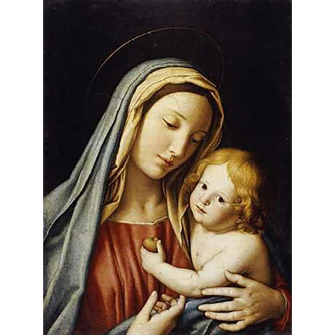 The Madonna and Child Black Modern Wood Framed Art Print with Double Matting by Salvi, Giovanni Battista