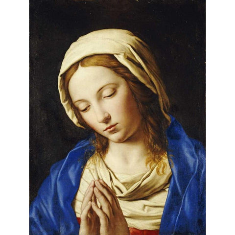 The Madonna at Prayer Black Modern Wood Framed Art Print by Salvi, Giovanni Battista