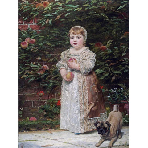 Peaches Gold Ornate Wood Framed Art Print with Double Matting by Sant, James