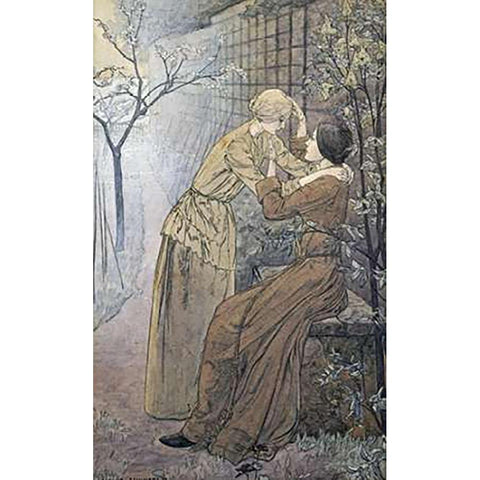 The Rendez-Vous Black Modern Wood Framed Art Print with Double Matting by Schwabe, Carlos