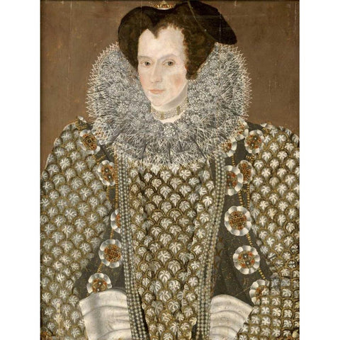 Portrait of a Lady White Modern Wood Framed Art Print by Segar, Sir William