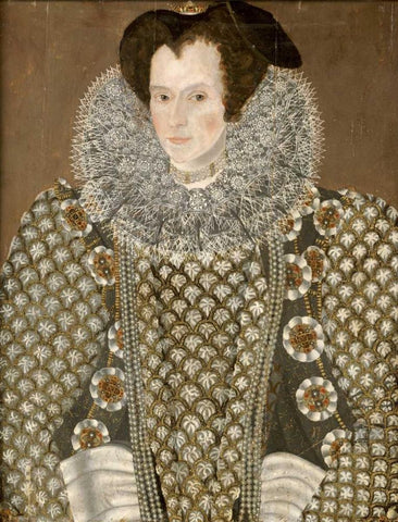 Portrait of a Lady White Modern Wood Framed Art Print with Double Matting by Segar, Sir William