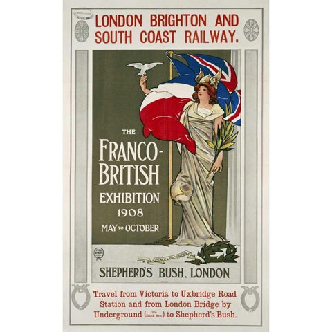 The Franco-British Exhibition, 1908 Gold Ornate Wood Framed Art Print with Double Matting by Sifken, Hill