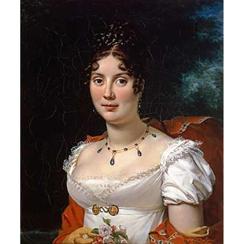 Portrait of a Lady Black Modern Wood Framed Art Print with Double Matting by Simon, Francois Pascal