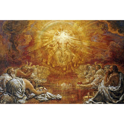 The Four and Twenty Elders Gold Ornate Wood Framed Art Print with Double Matting by Stock, Henry John