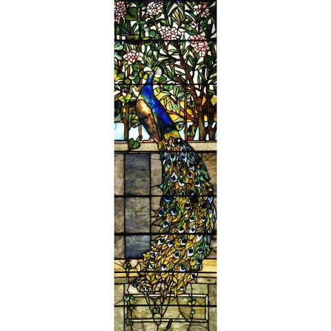 Detail of Right Side of Twilight Black Modern Wood Framed Art Print with Double Matting by Tiffany Studios