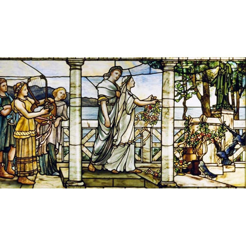 Group of Maidens Black Modern Wood Framed Art Print by Tiffany Studios