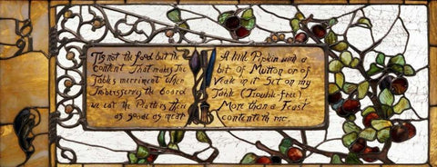 Enameled Favrile Glass Window White Modern Wood Framed Art Print with Double Matting by Tiffany Studios