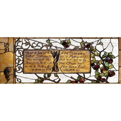 Enameled Favrile Glass Window Black Modern Wood Framed Art Print with Double Matting by Tiffany Studios