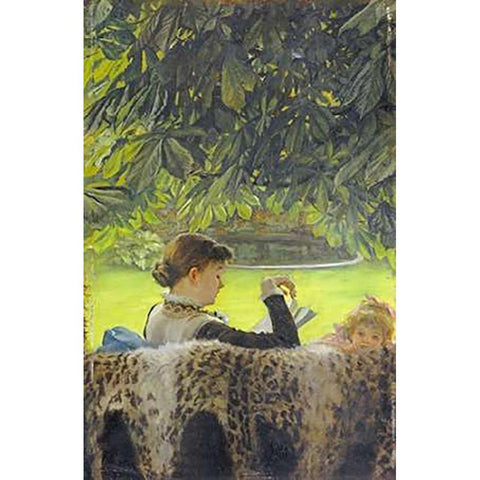 Quiet White Modern Wood Framed Art Print by Tissot, James Jacques