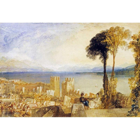 Arona, Lago Maggiore White Modern Wood Framed Art Print by Turner, Joseph M.W.